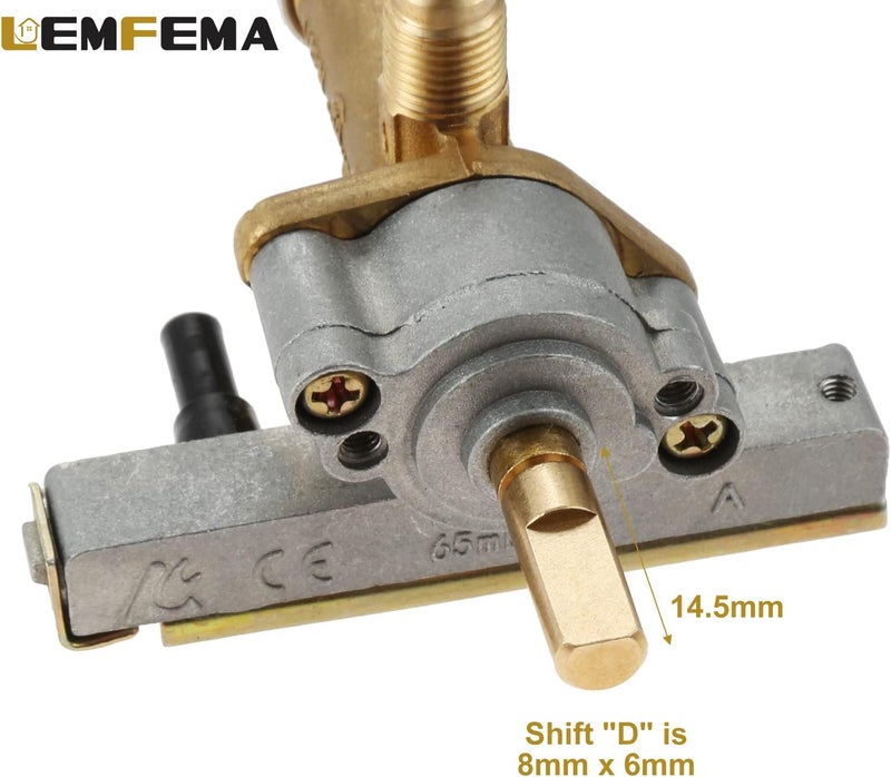 Lemfema Gas Safety Control Valve with Piezo Push Ignition Device Replacement for Garden Sun Propane Powered Patio Heater Repair Replaces Parts（7/16"-24 UNEF Inlet & Outlet） - Image 3